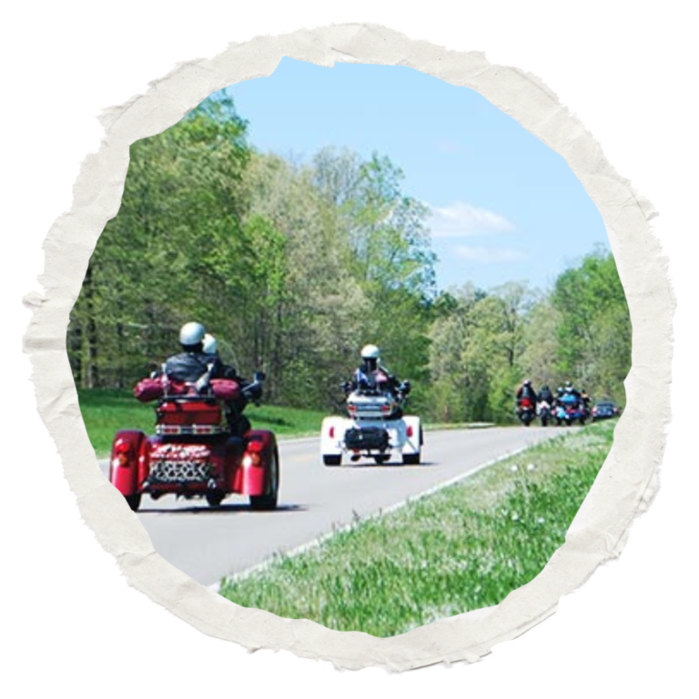 Tennessee - Group of bikers enjoying an April ride on the Trace.